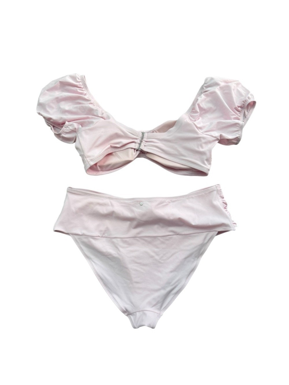 Adore Me Pink Puff Sleeve Bikini Set Plus Size 2X - Picture 3 of 7